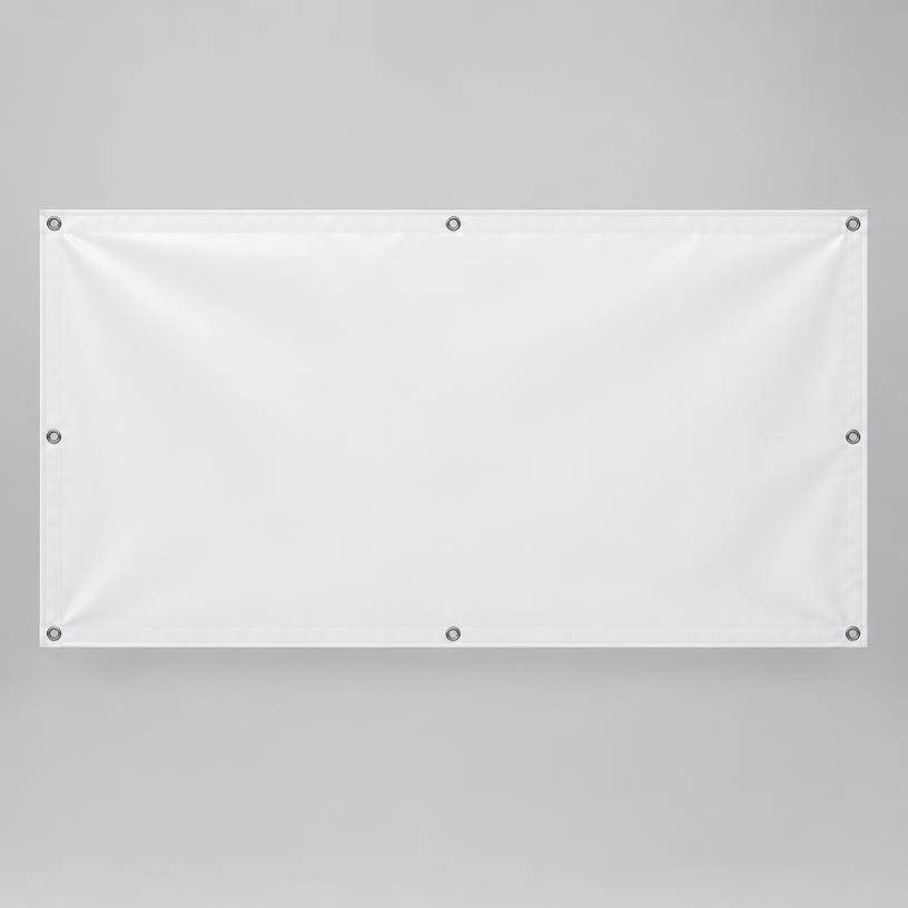 Bâche blanche avec œillets métalliques