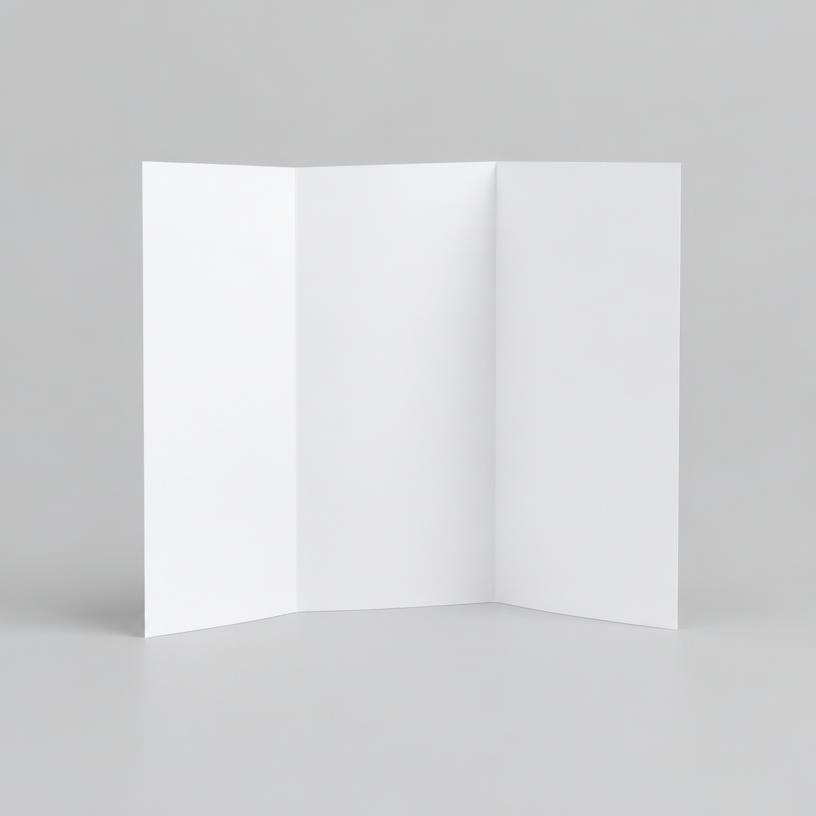 Brochure blanche ouverte