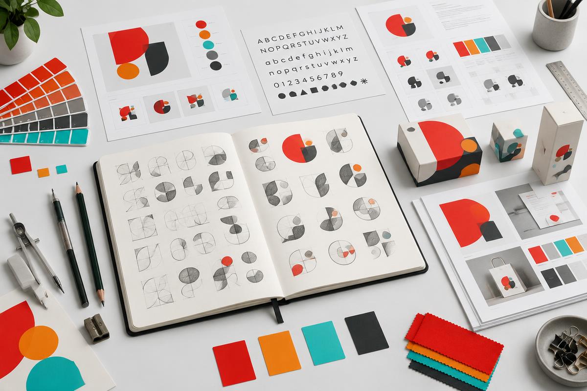 Atelier de création d'identité avec recherches de logo et nuanciers