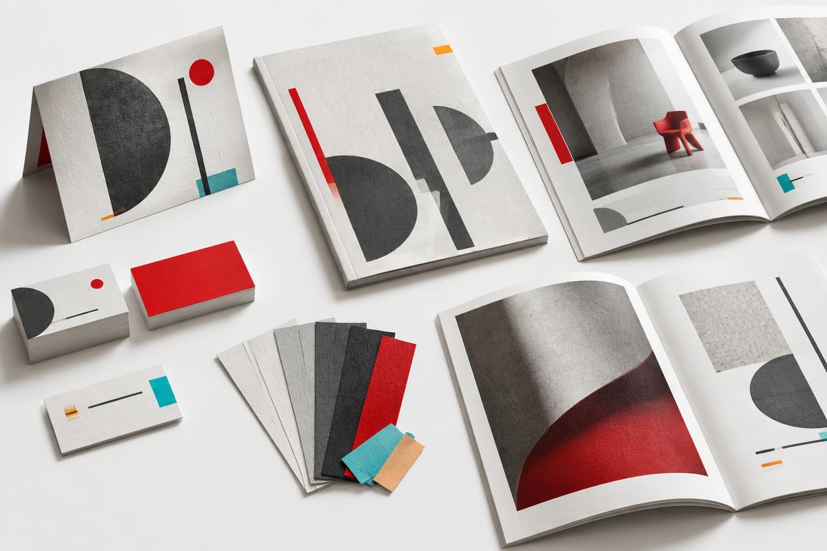 Composition de cartes, brochures et éditions imprimées