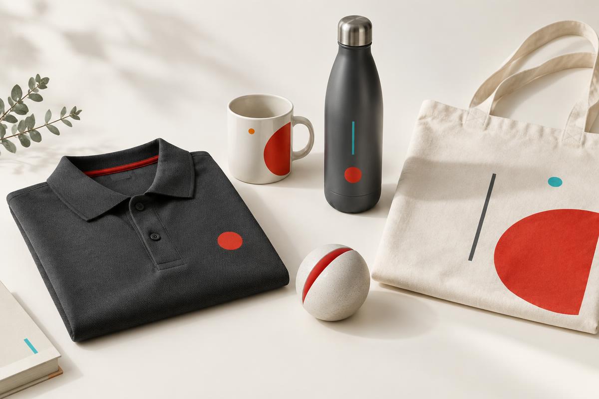 Polo, mug, gourde et tote bag personnalisés assortis