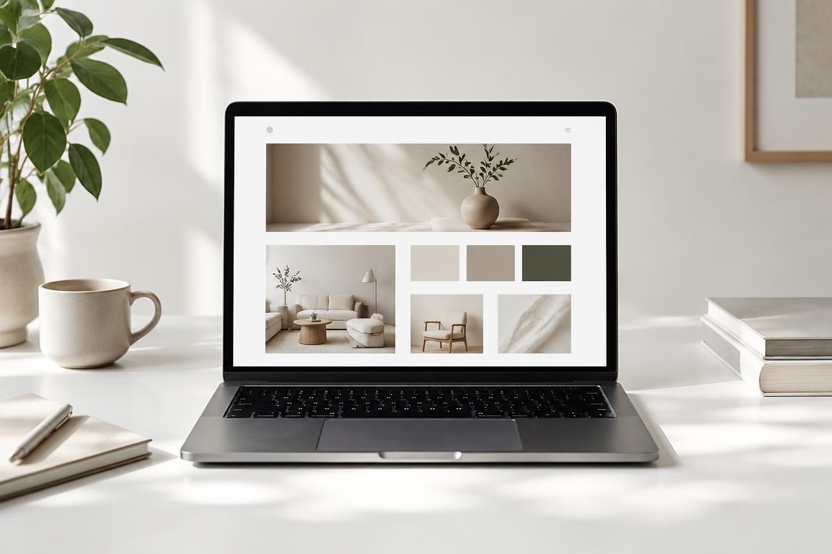 Site vitrine affiché sur un ordinateur portable
